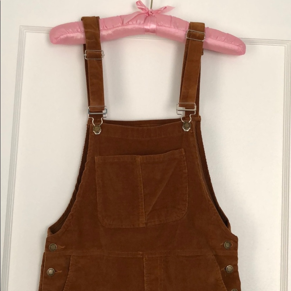 Golden Beige Corduroy Overalls